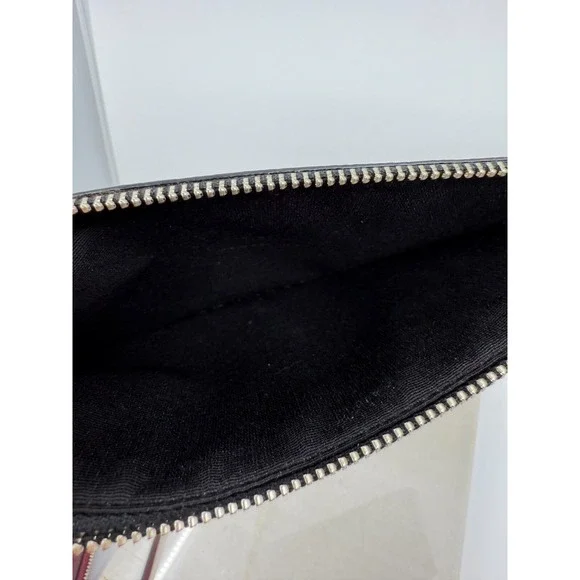 Coach Womens Burgundy Leopard Leather Small Shoulder Bag 10"x6" Classic Chrome - Picture 5 of 10